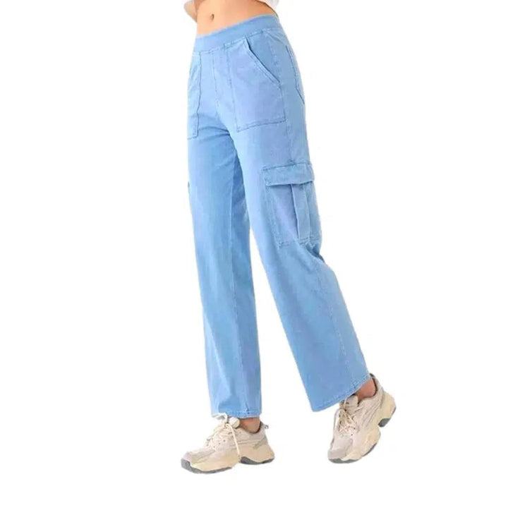 High-waist women's cargo jeans