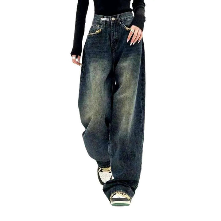 High-waist women's fashion jeans