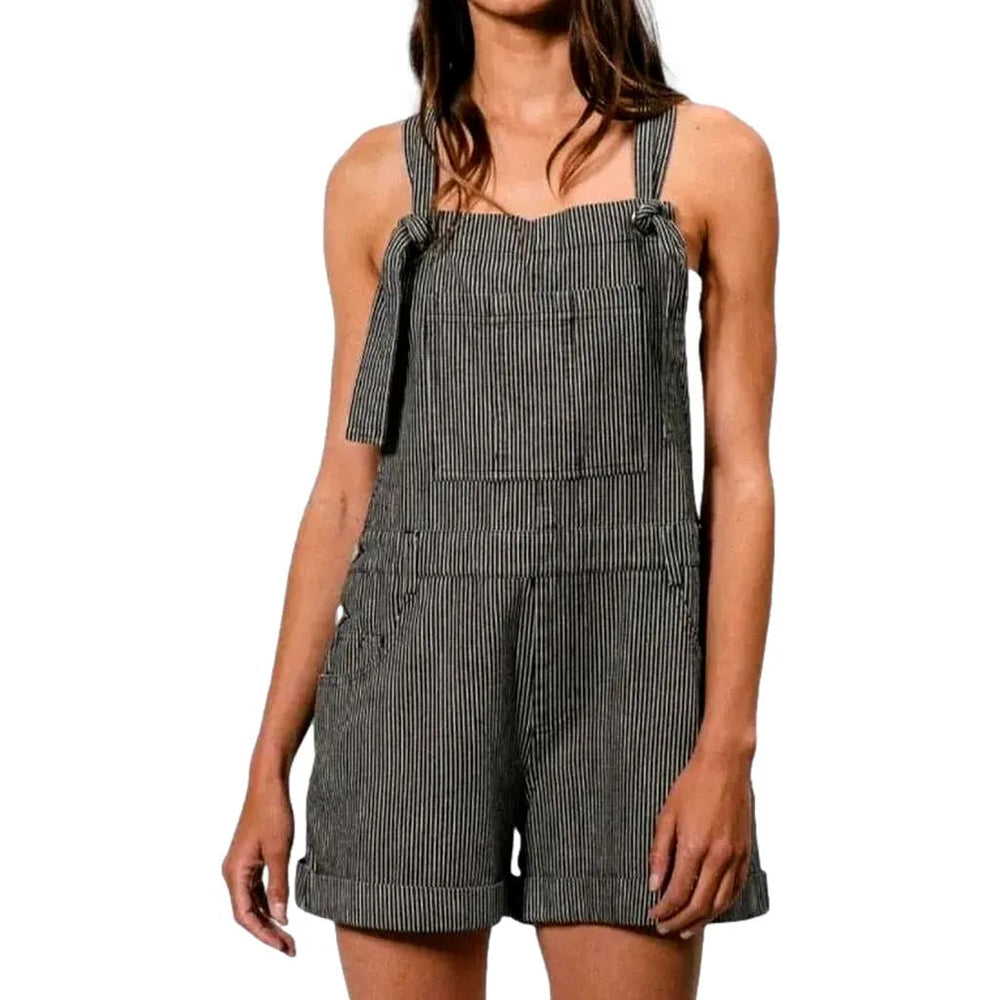 Jeans Overall Shorts for Women - Grey