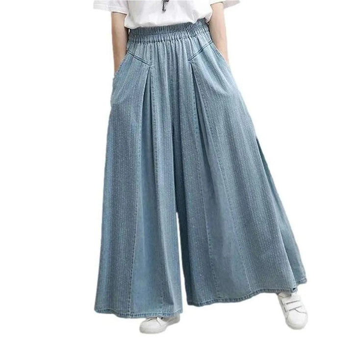 Light blue culottes denim pants