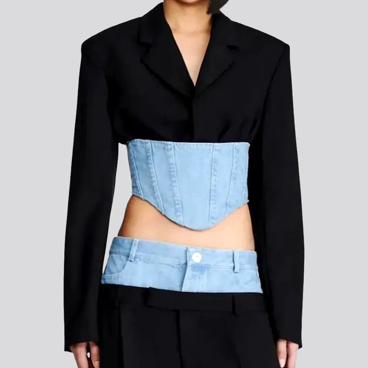 Light Pattern Denim Corset Women's Jeans Blazer | Jeans4you.shop