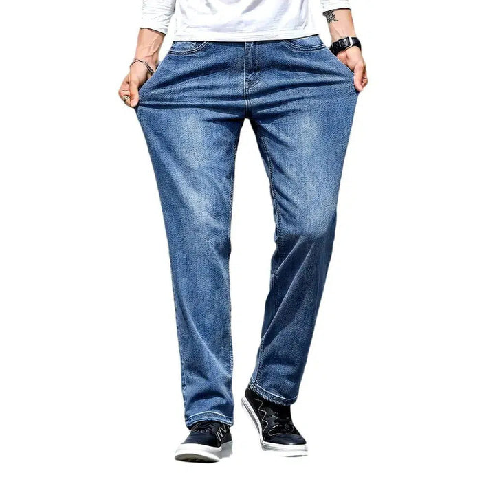 Light-wash men's straight jeans