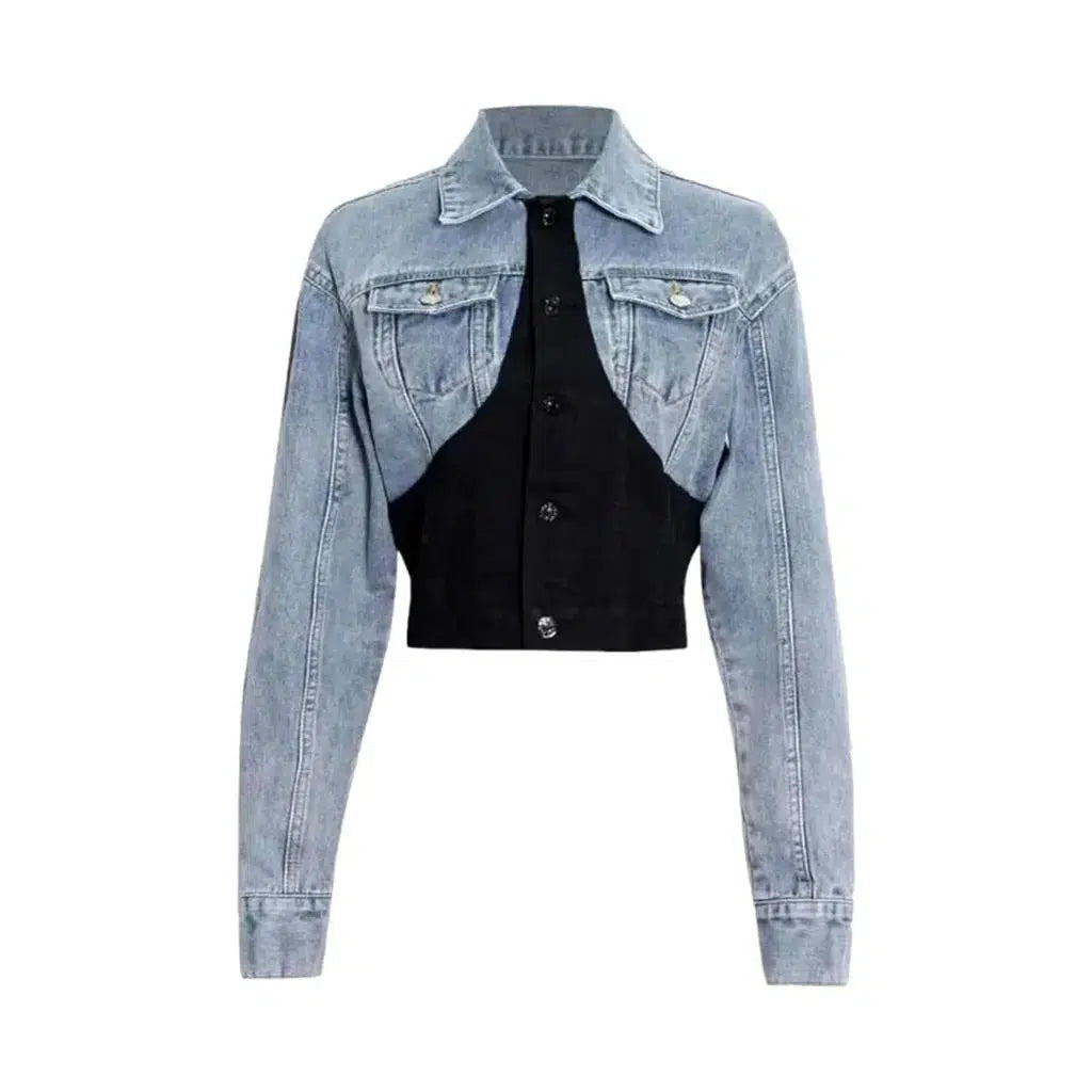 Light-wash slim women's jean jacket