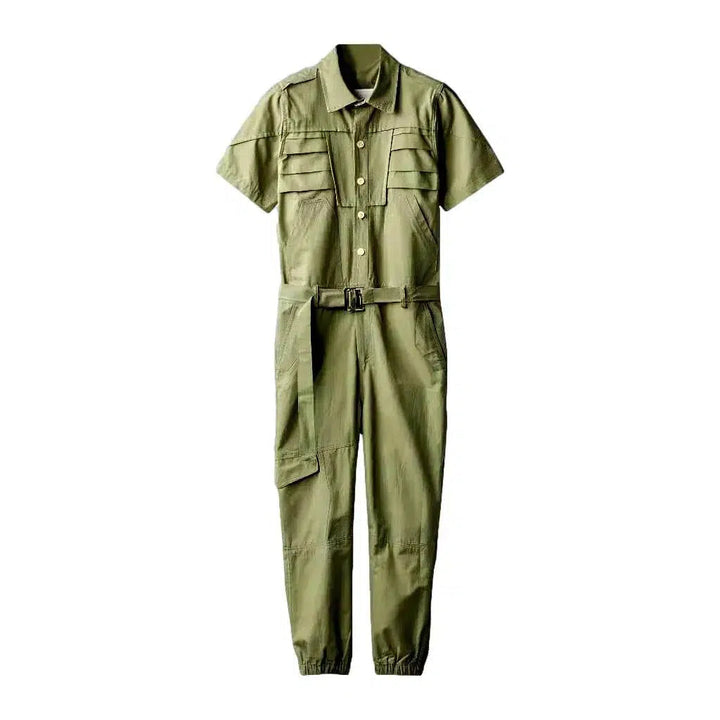 Men's Denim Jumpsuit - Green