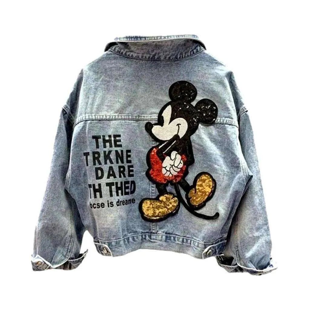 Mickey embroidery women's denim jacket