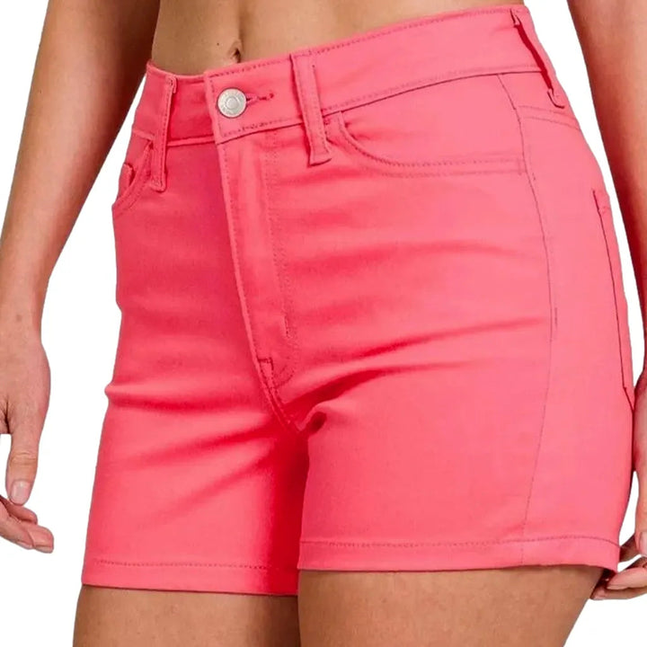 Mid-waist jean shorts
 for women