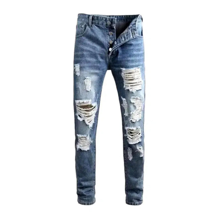 Mid-waist men's grunge jeans