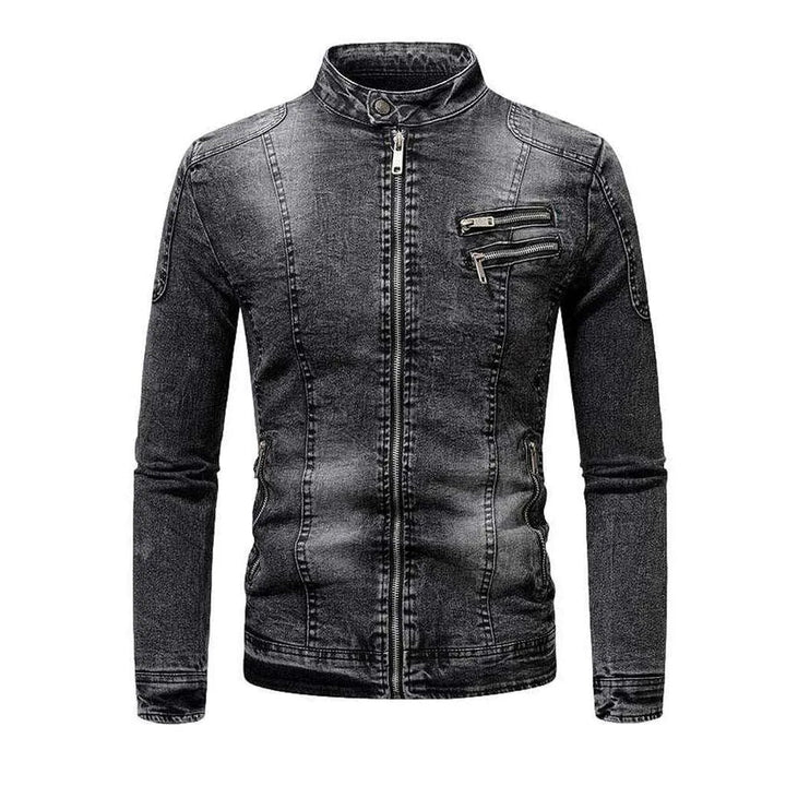 Motorcycle men's denim jacket