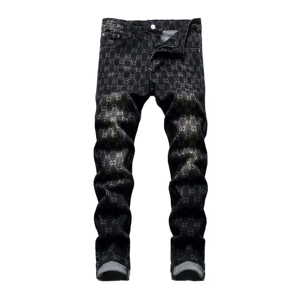 Ornament print jeans for men