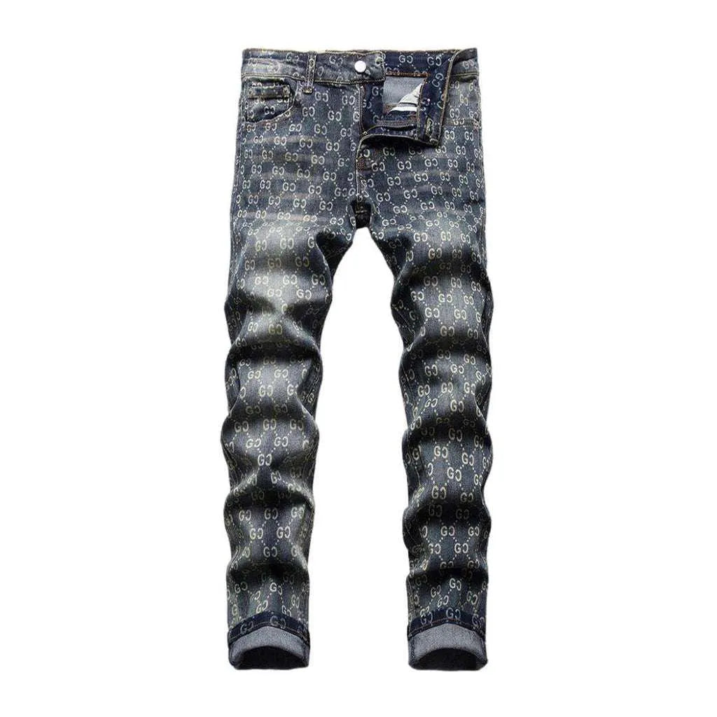 Ornament print jeans for men