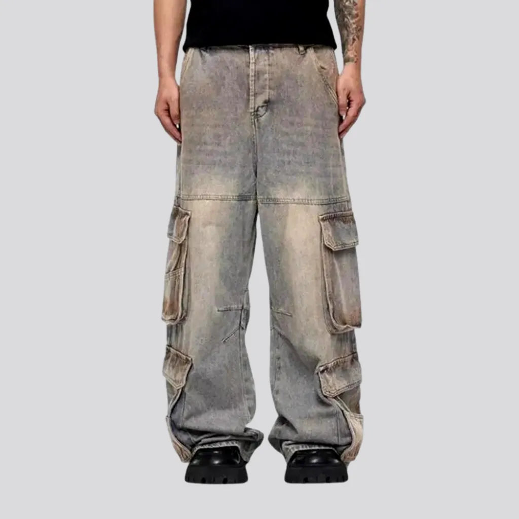 Over Dyed Multi Pocket Men's Jeans | Jeans4you.shop