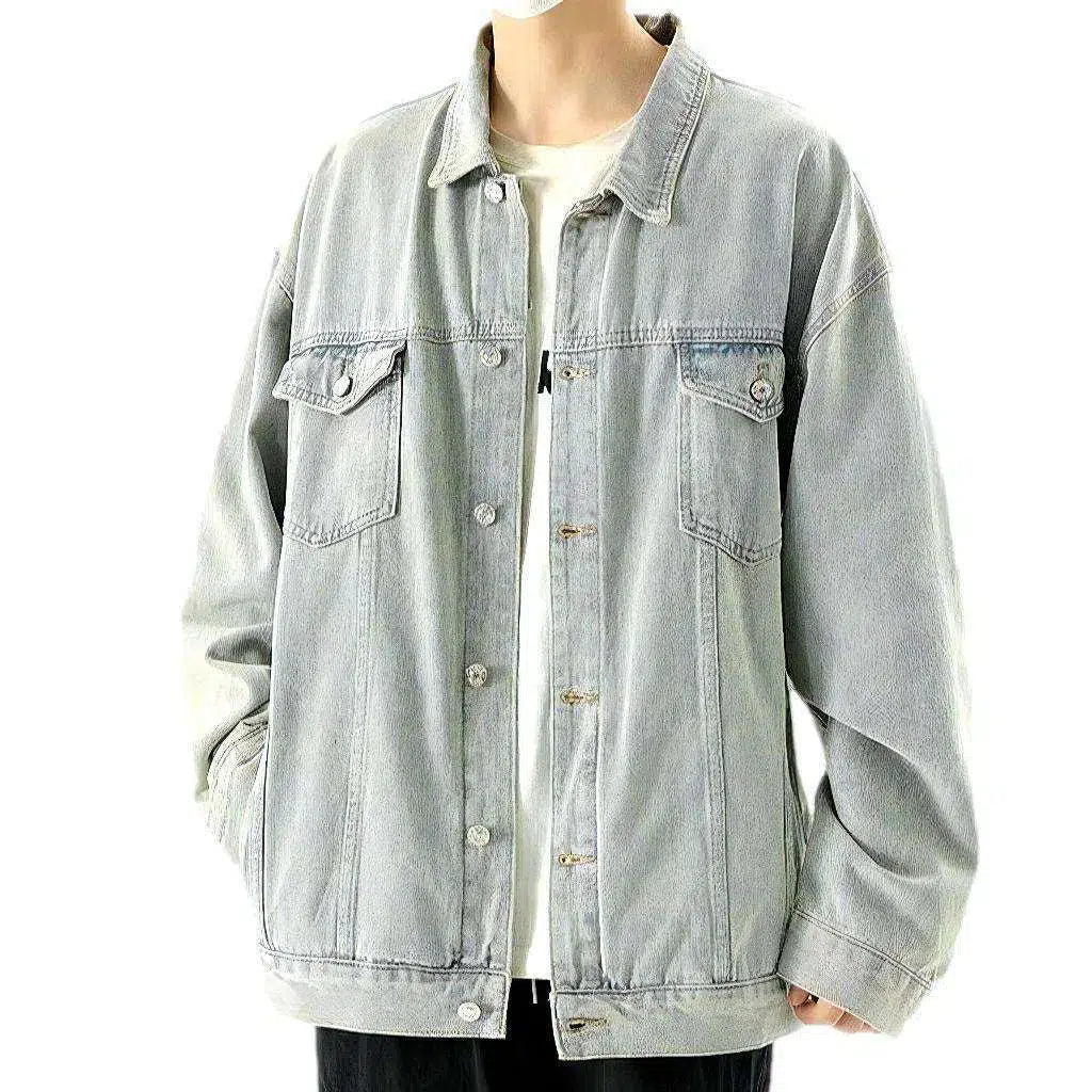 Oversized vintage men's jean jacket