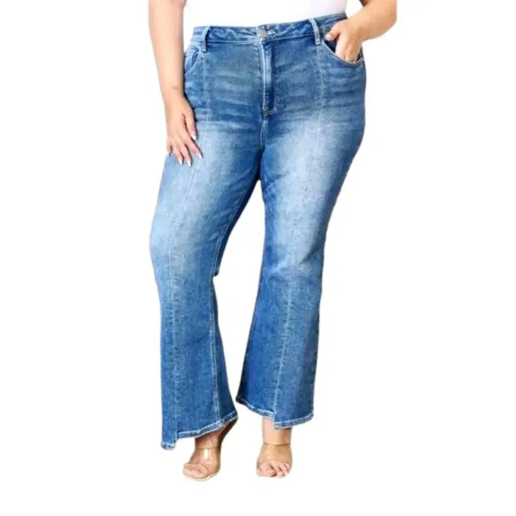 Plus-size women's high-waist jeans