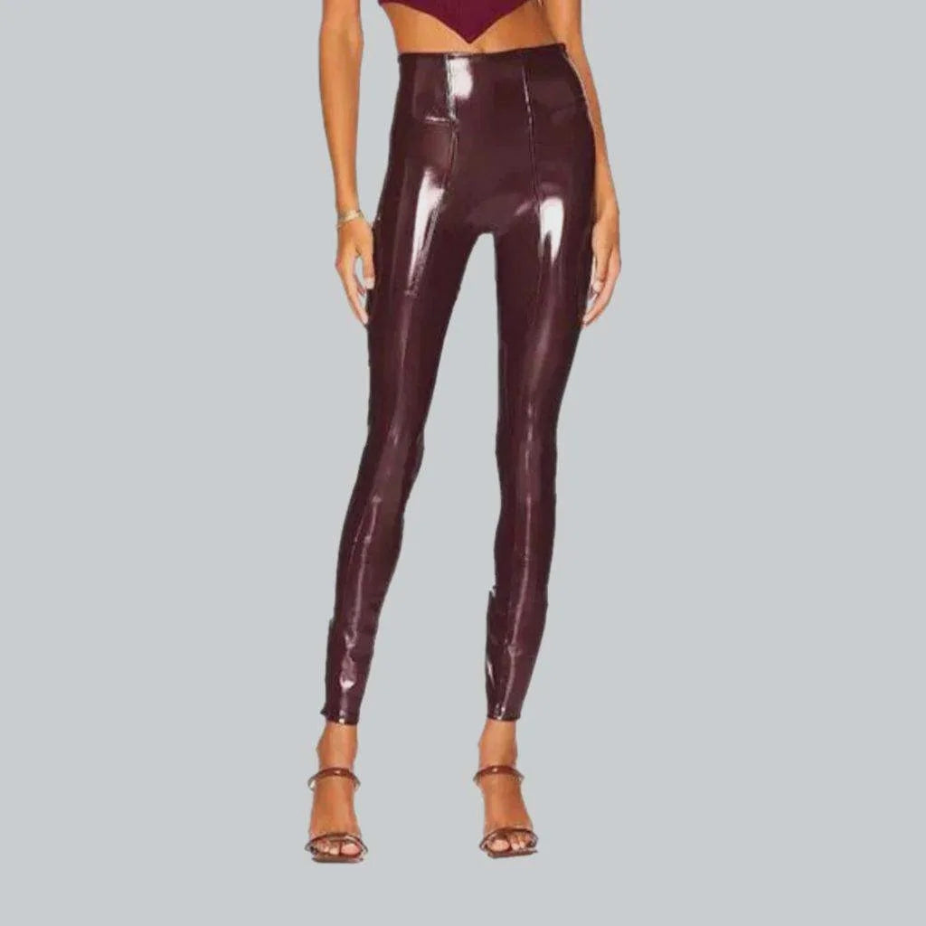 Latex shiny women's denim pants | Jeans4you.shop