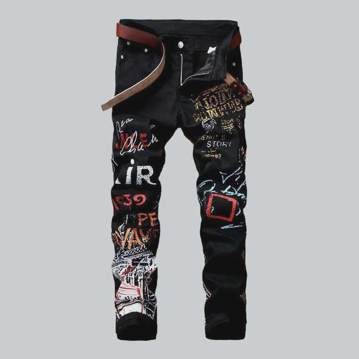 Letters print skinny men's jeans | Jeans4you.shop