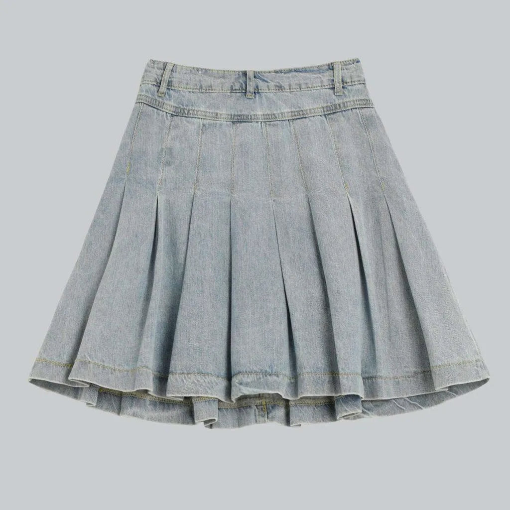 Bleached denim skater skirt | Jeans4you.shop