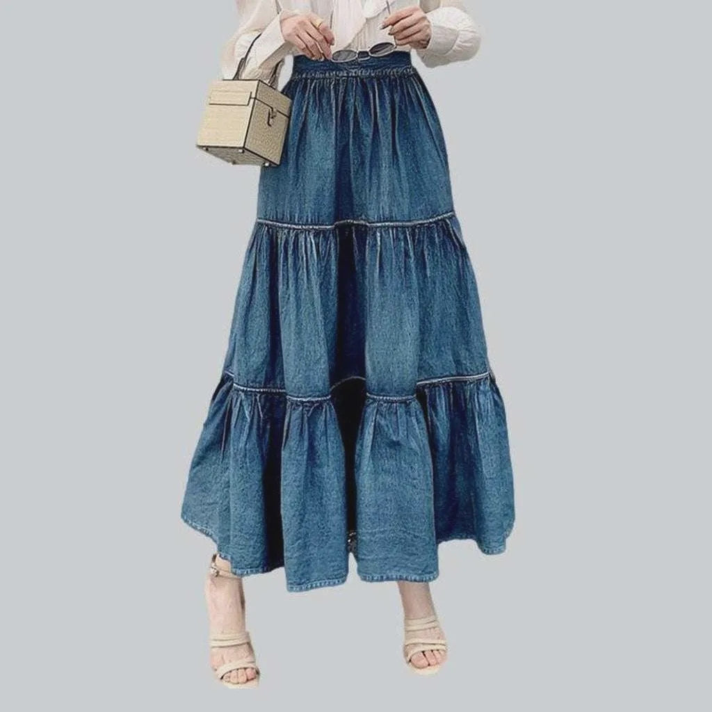 Frills long jeans skirt | Jeans4you.shop