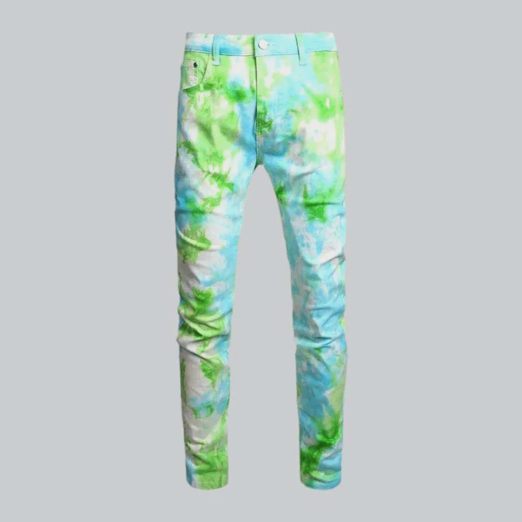 Tie-die y2k men's skinny jeans | Jeans4you.shop