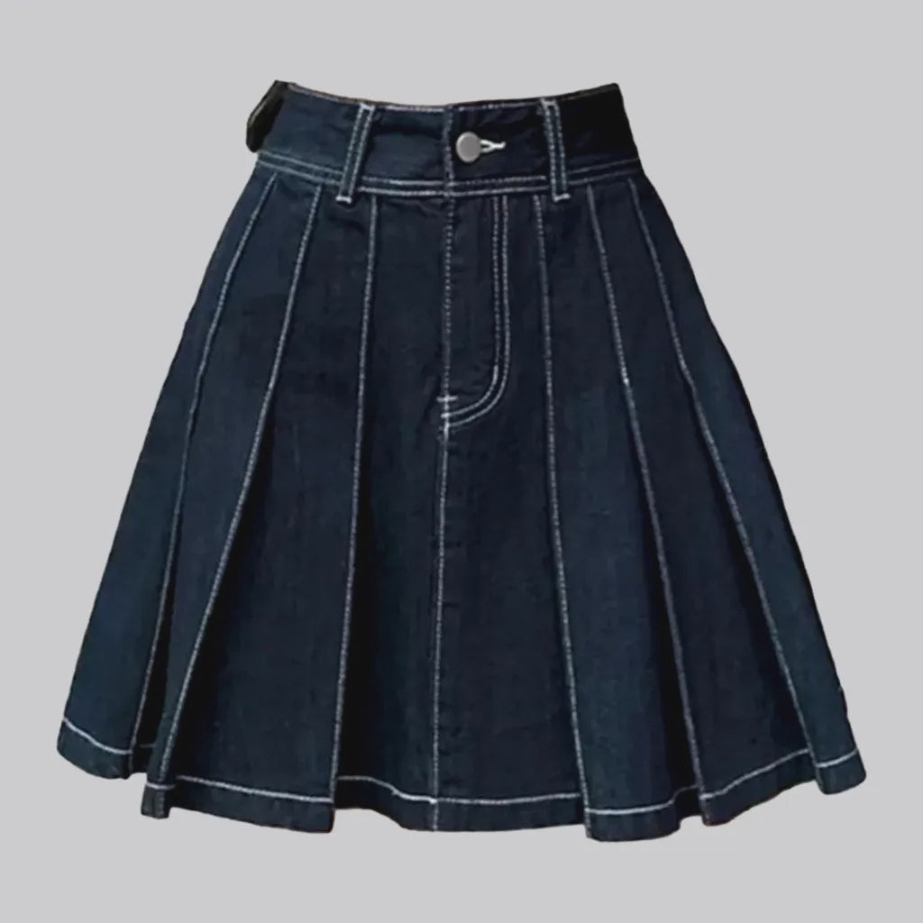 Flare pleated jeans skirt | Jeans4you.shop