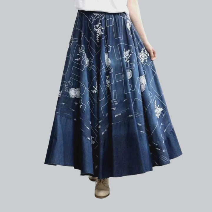 Floor length women's denim skirt | Jeans4you.shop