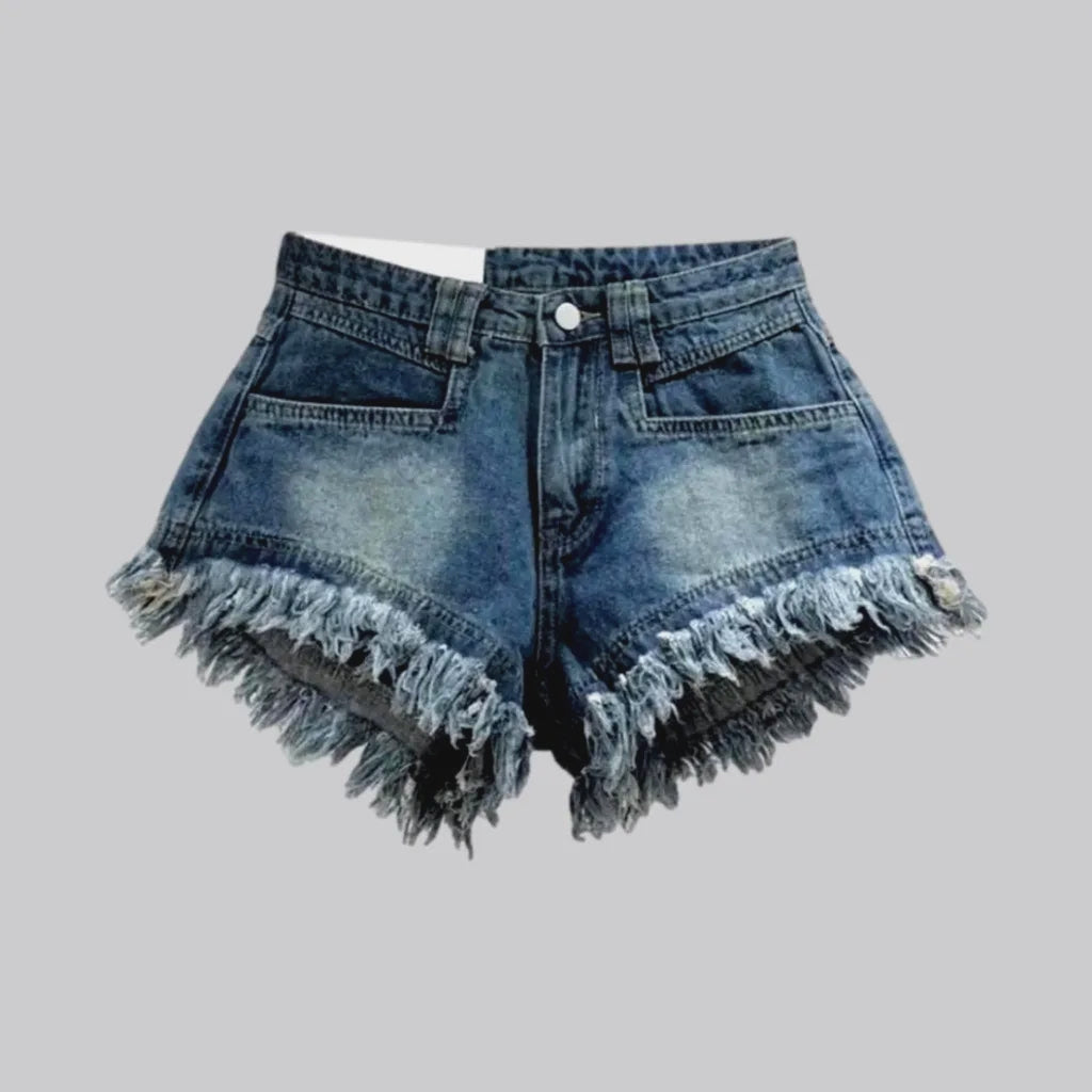 Distressed-hem jeans shorts for women | Jeans4you.shop