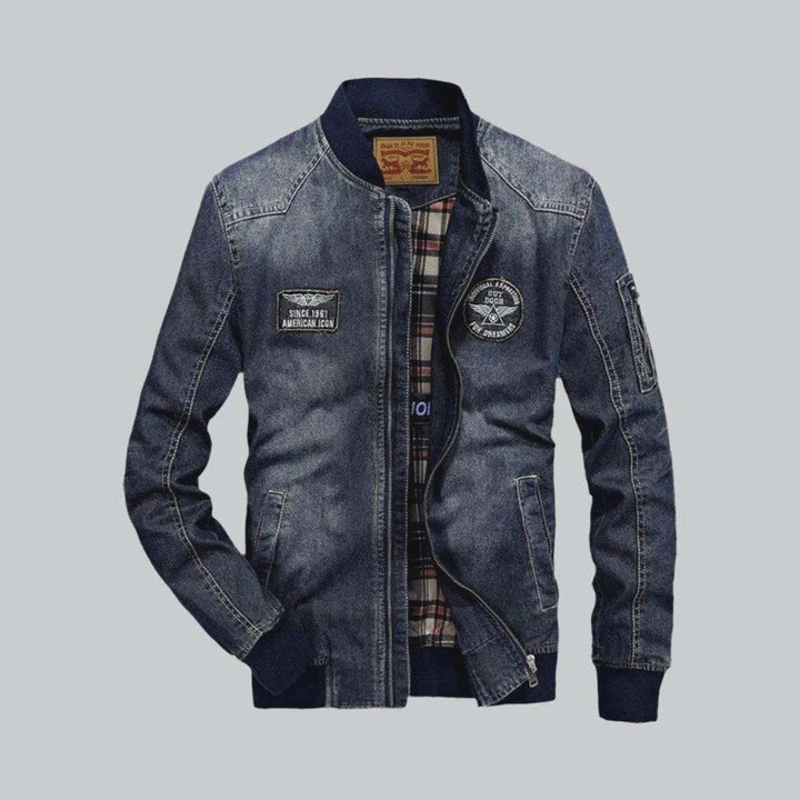 Bomber sanded denim jacket for men | Jeans4you.shop