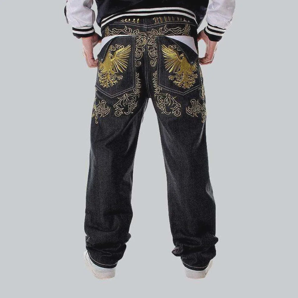 Hip-hop golden ornament jeans | Jeans4you.shop