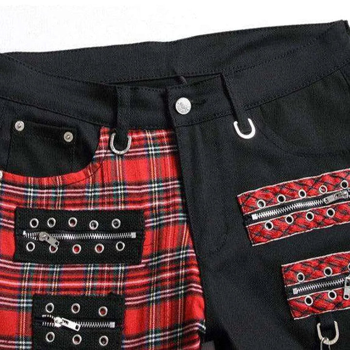 Punk men's jeans with belts