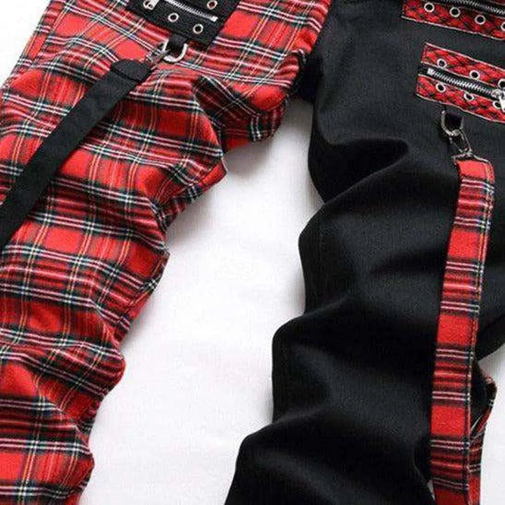 Punk men's jeans with belts