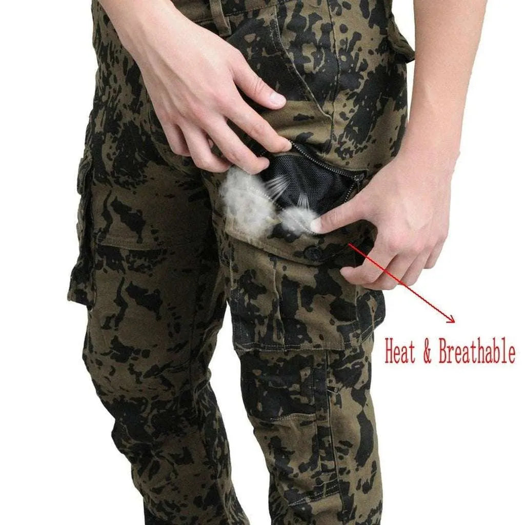 Quality camouflage women's biker jeans