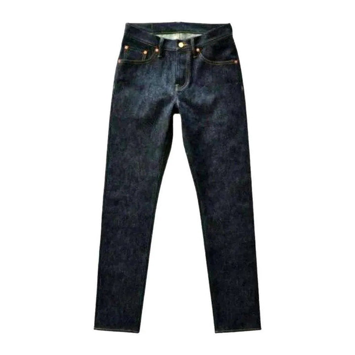 Raw tapered men's self-edge jeans