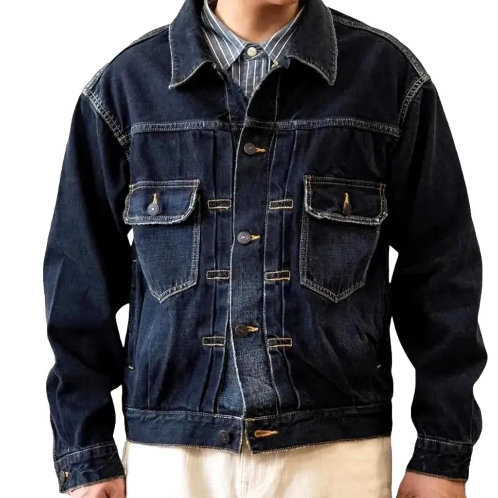 Regular selvedge men's jean jacket