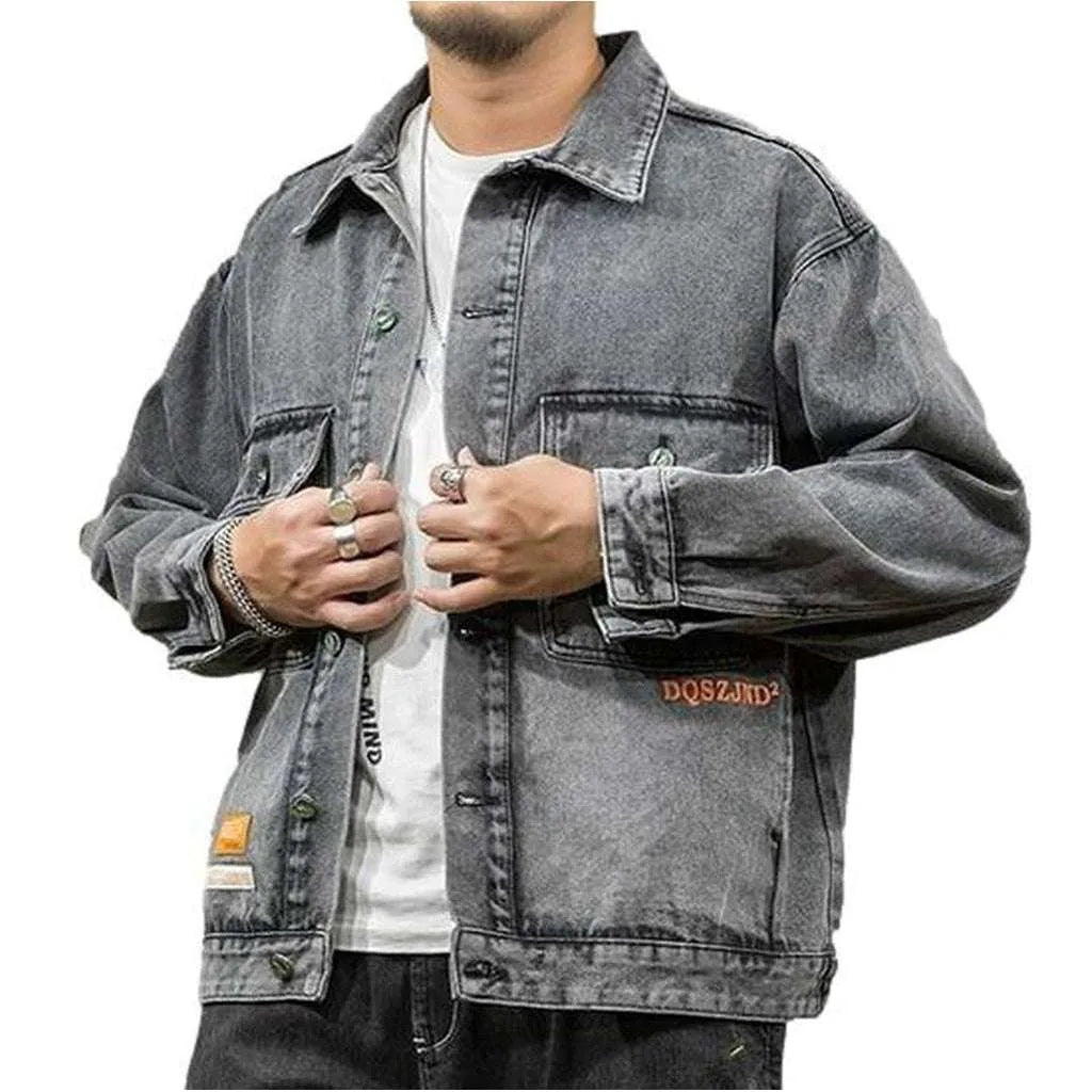 Retro oversized men's jeans jacket