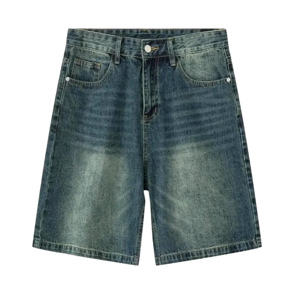 Sanded men's jeans shorts