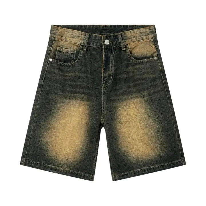 Sanded men's jeans shorts