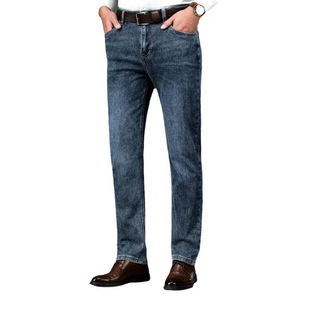 Sanded men's straight jeans