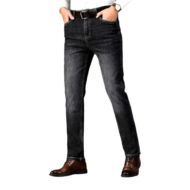 Sanded men's straight jeans