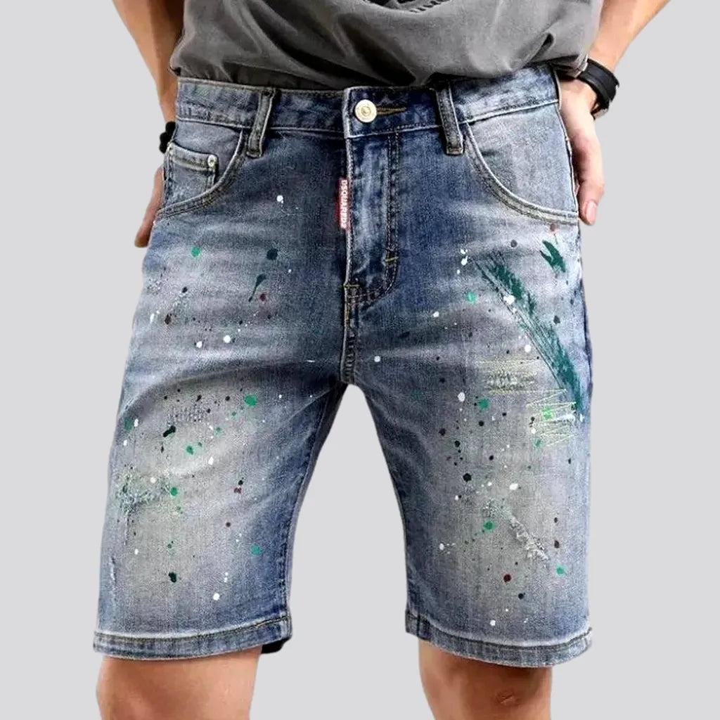 Sanded Stylish Y2k Men's Denim Shorts | Jeans4you.shop