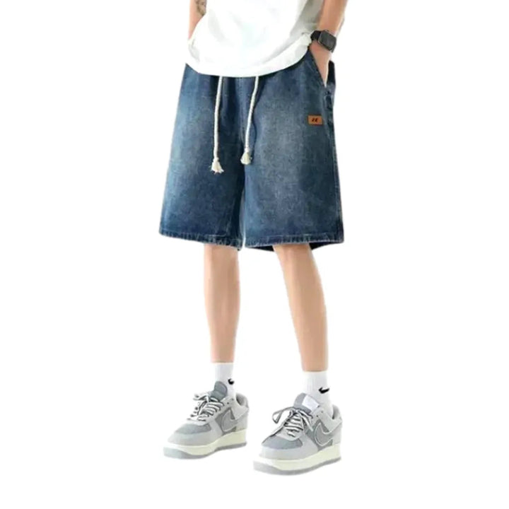 Sanded thin denim shorts
 for men