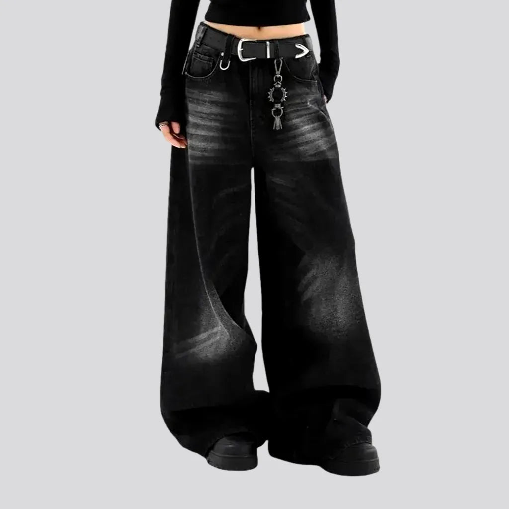 Sanded Whiskered Slouchy Jeans for Women | Jeans4you.shop