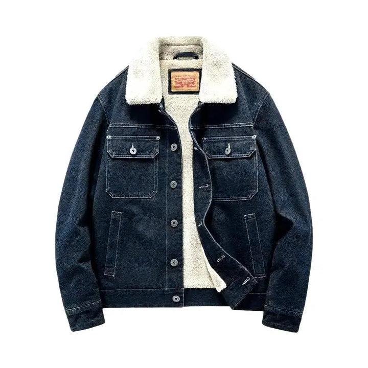 Sherpa oversized men's denim jacket