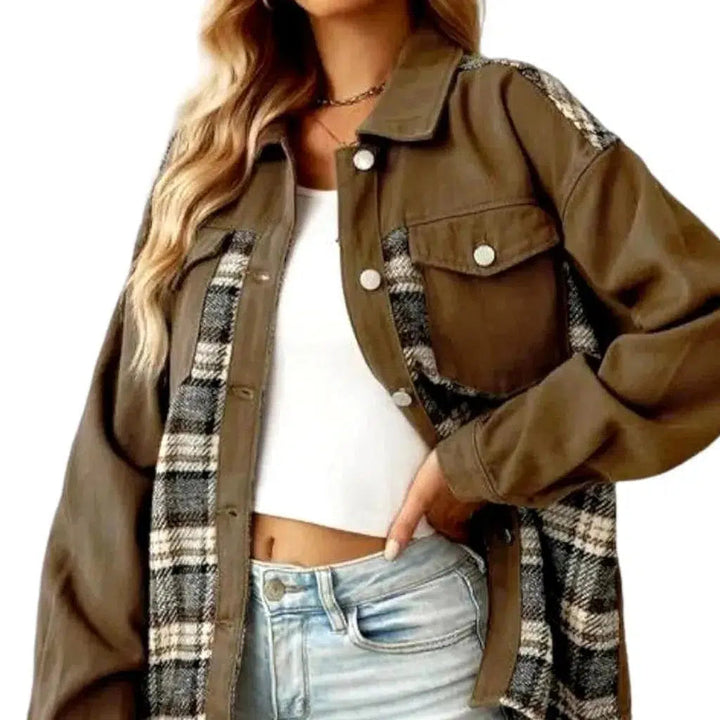 Shirt-like women's denim jacket