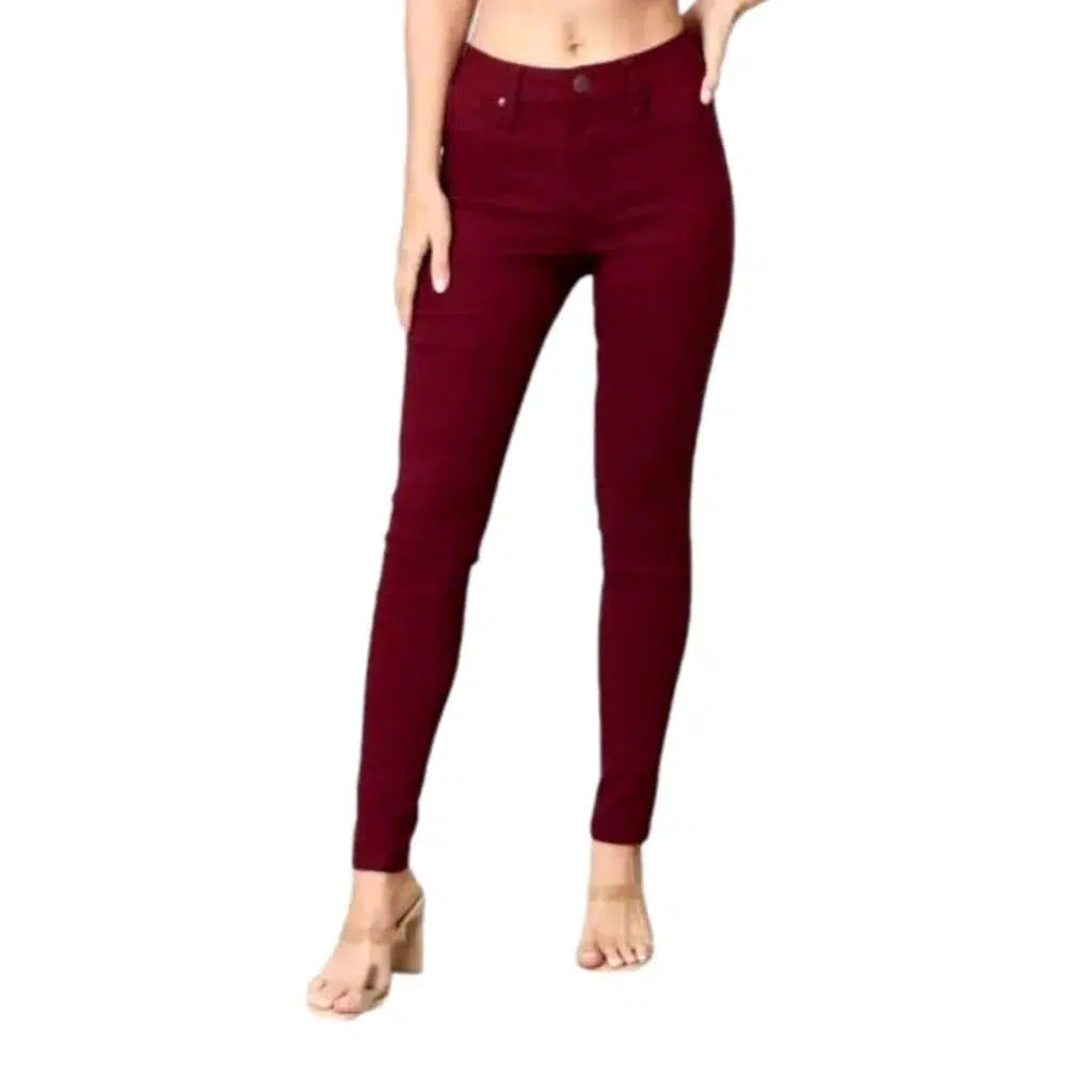 Skinny bordo jeans
 for ladies