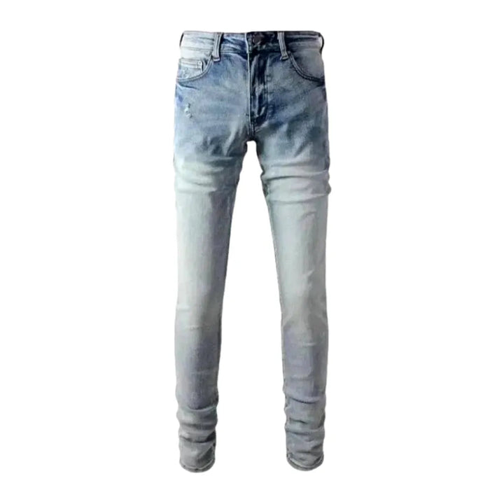 Skinny men's furrowed jeans