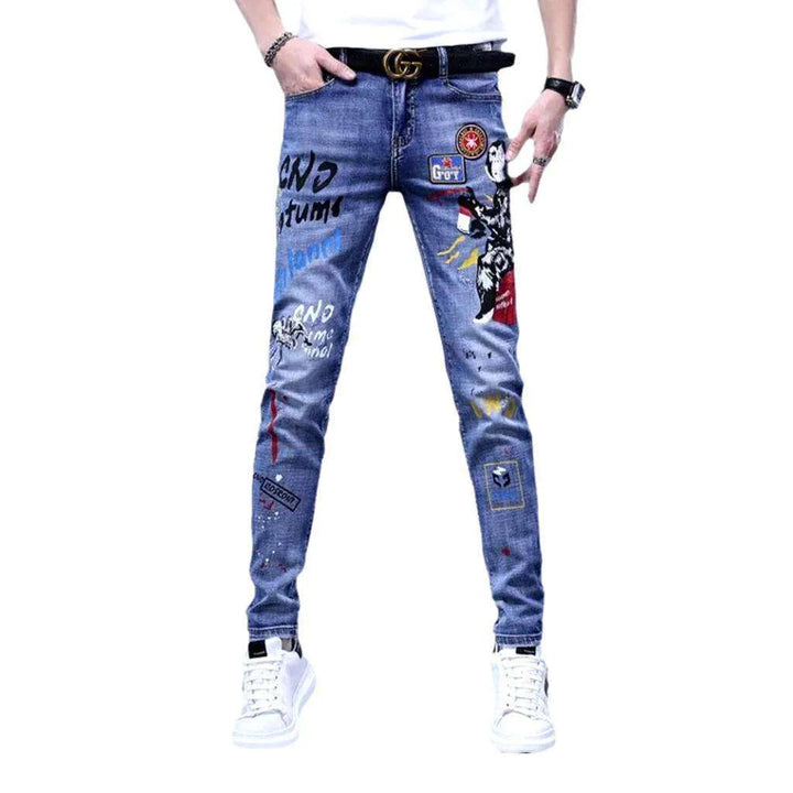 Skinny whiskered jeans
 for men