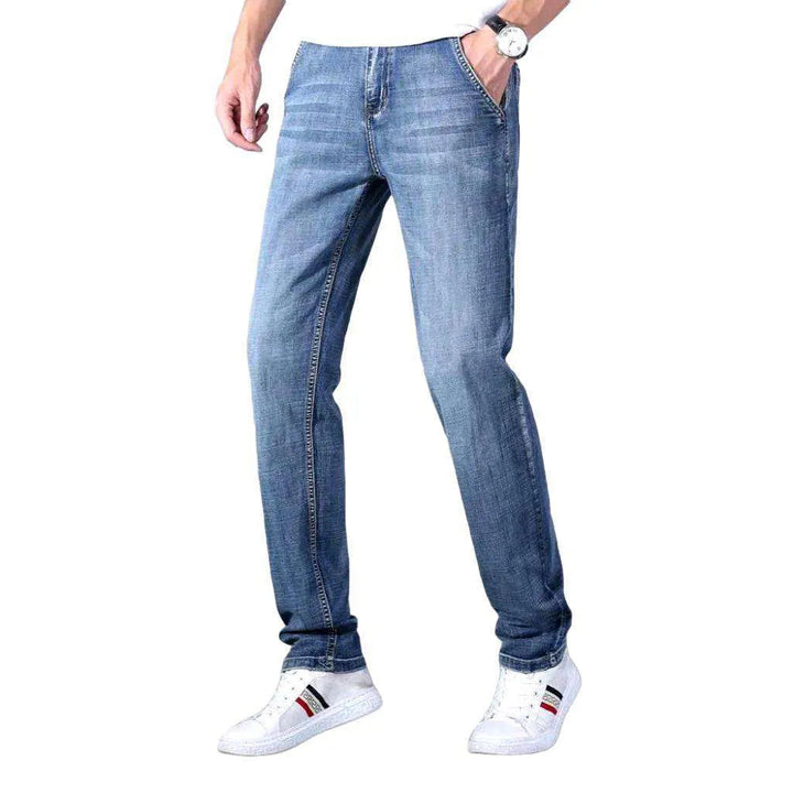 Slim-fit mobile pocket men's jeans