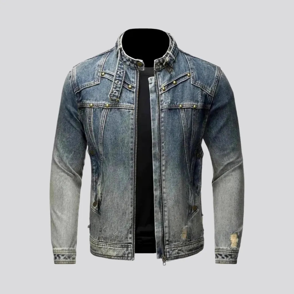 Slim Fit Vintage Distressed Men's Denim Jacket | Jeans4you.shop