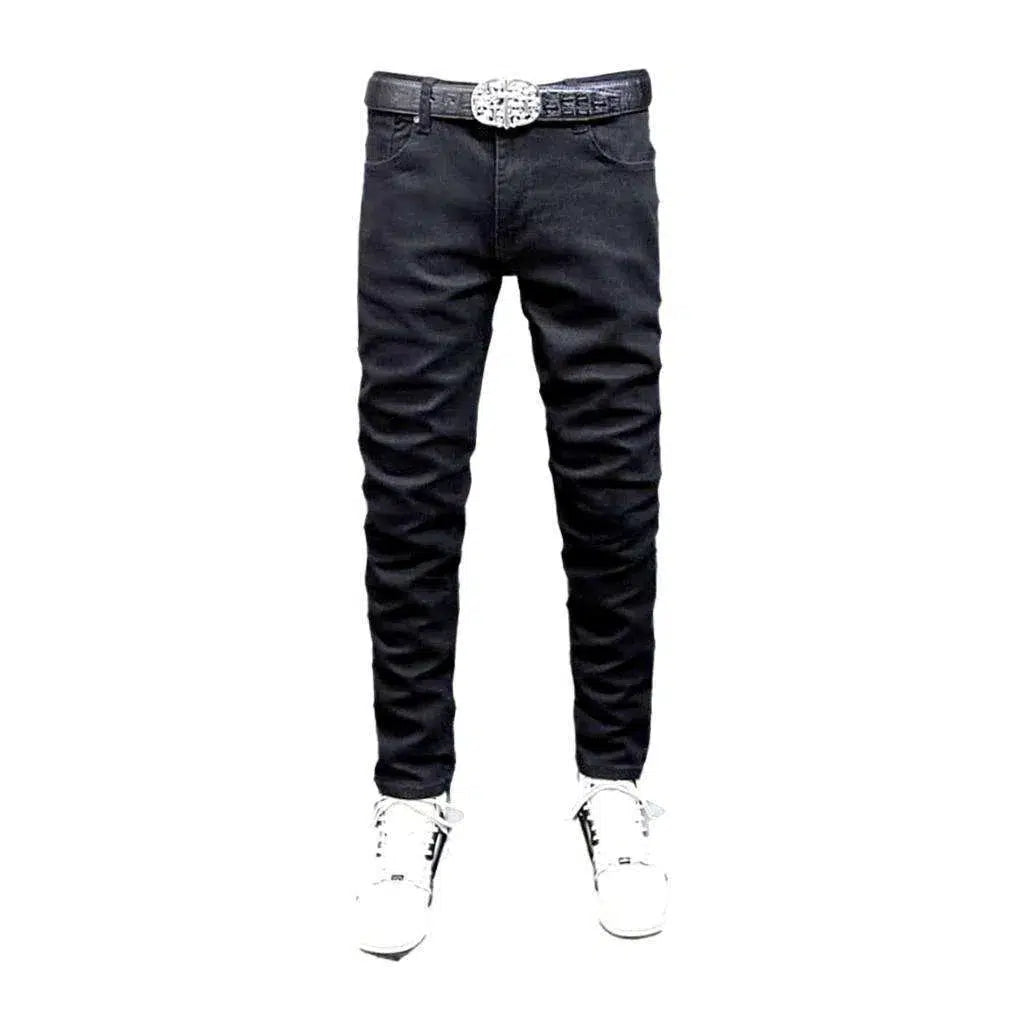 Slim men's solid jeans