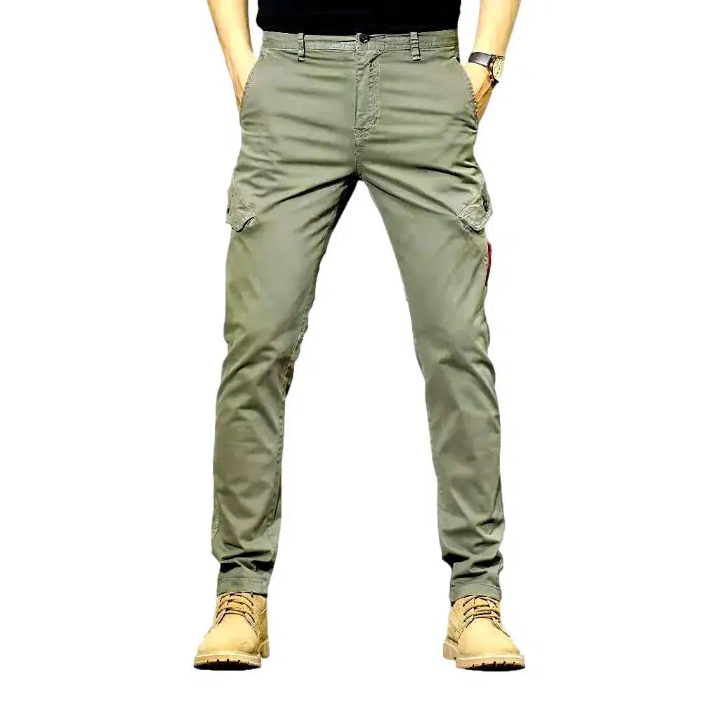 Slim mid-waist men's jeans pants