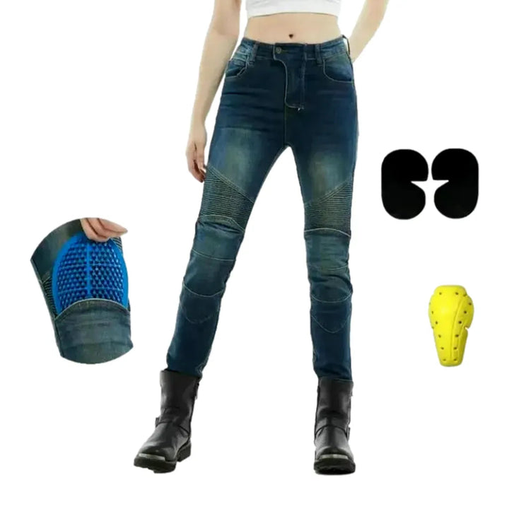 Slim sanded motorcycle jeans